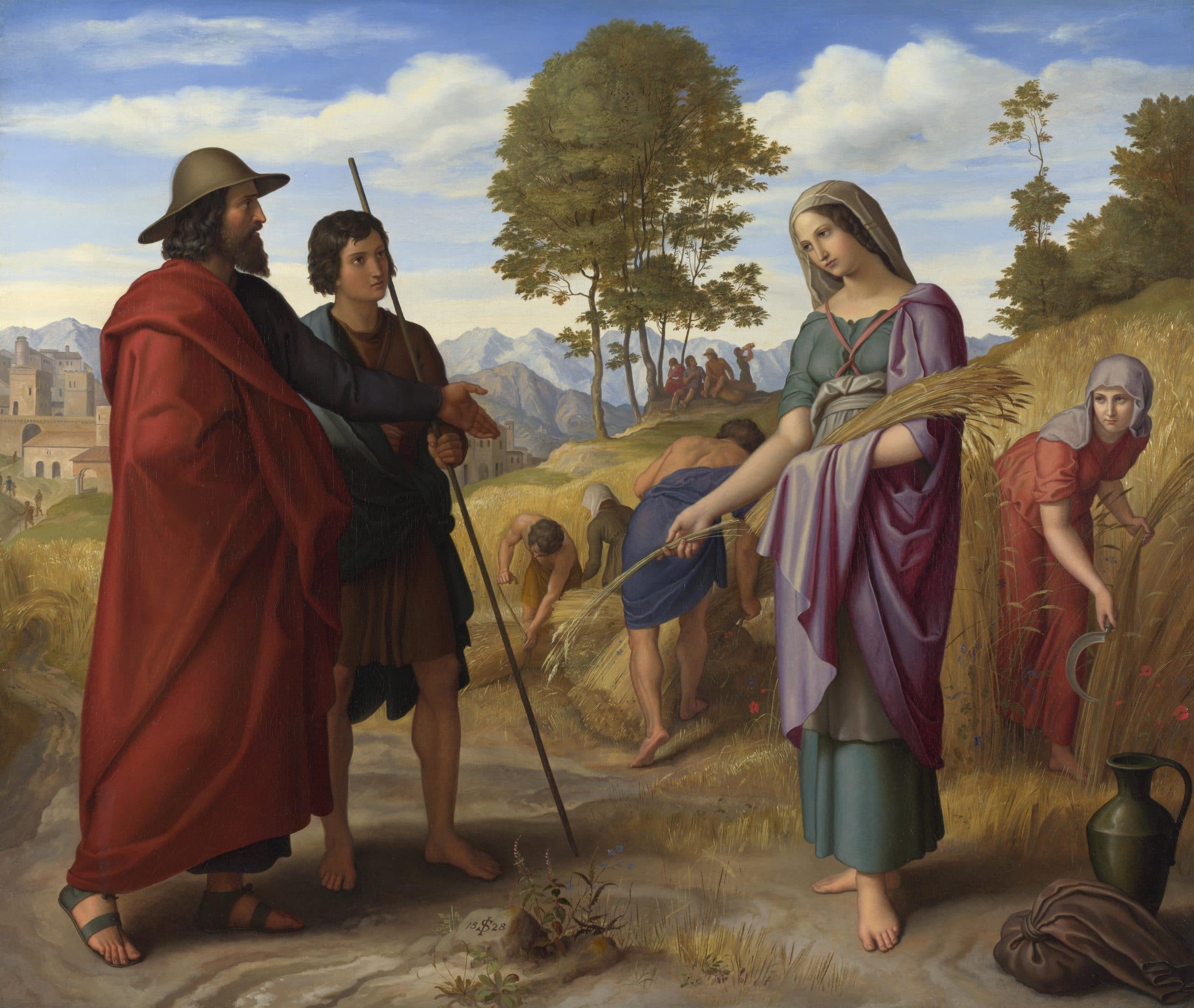 Ruth in het veld van Boaz door Julius Schnorr von Carolsfeld