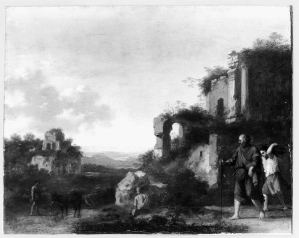 Cornelis van Poelenburch - Landschap met Abraham en Isaac