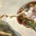 De schepping van Adam is een onderdeel van het fresco op het gewelf van de Sixtijnse Kapel in Vaticaanstad geschilderd door Michelangelo rond 1511
