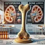 Afbeelding die osteoporose (botontkalking) toont