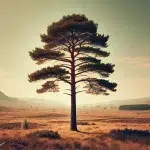 Een solitaire grove den (Pinus sylvestris)