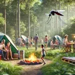 Op een camping kun je gestoken worden door muggen met een ontstoken muggenbeet tot gevolg