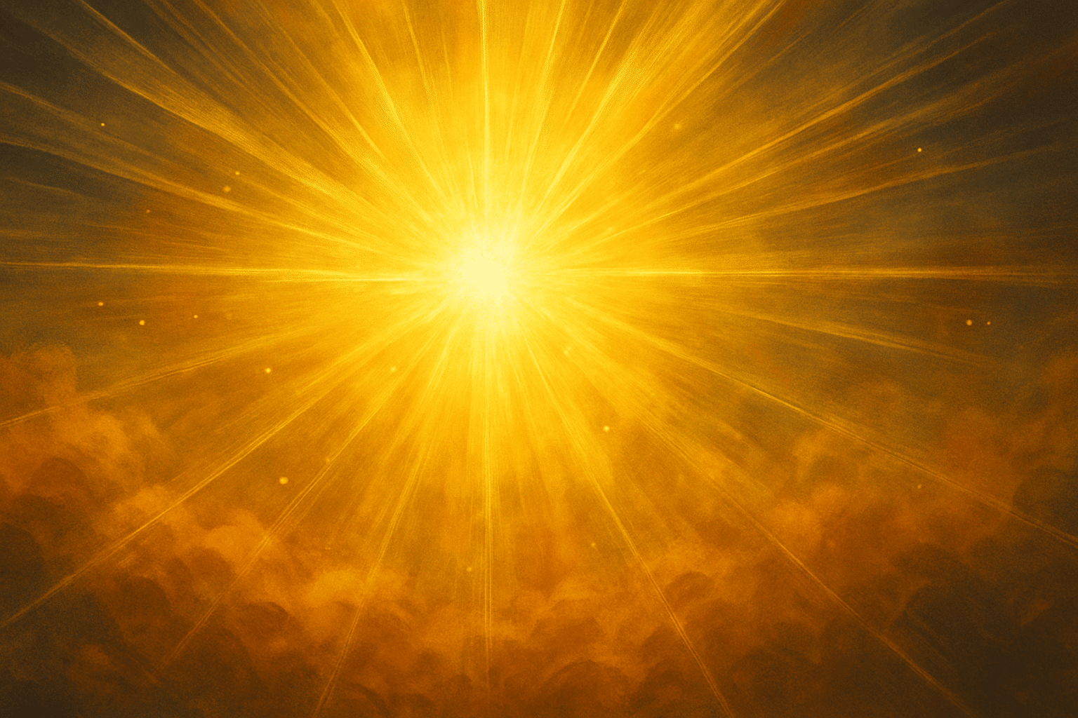 Visuele metafoor voor de aseïteit van God: licht zonder bron, bestaan zonder oorzaak.